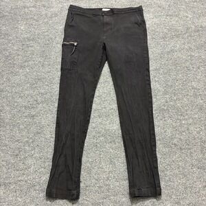 Five Four Verbier Mens Cargo Pants Size 36 Black Slim Fit Drawstring Mid Rise